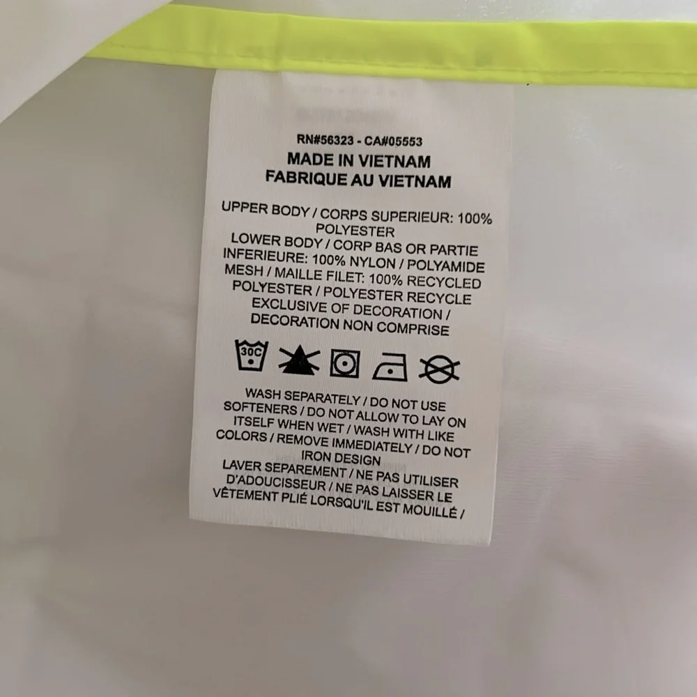Nike Windbreaker Girls X-Small CU0043-100 White Neon Green Full Zip